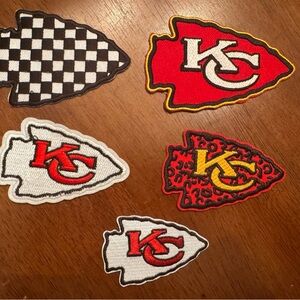 NEW Kansas City Chiefs Arrowhead Embroidered Patches Set